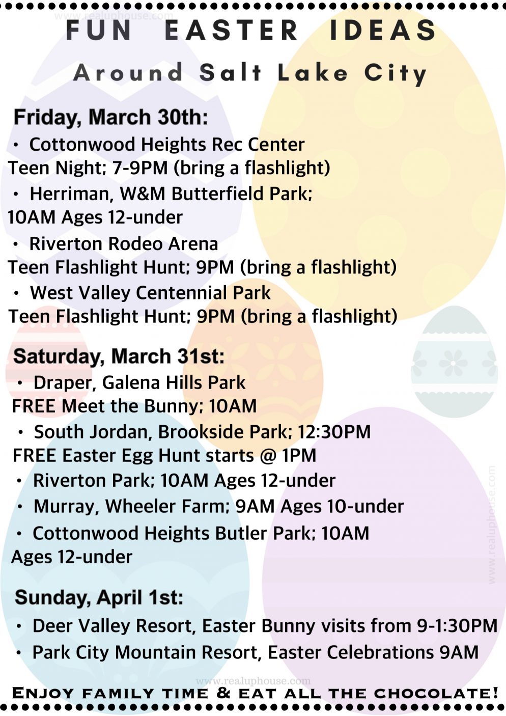 Easter 2018 activities